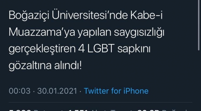 Boğaziçi Üniversitesi önünde Kabe fotoğrafının yere serilmesi soruşturmasında 4 gözaltı