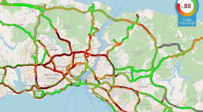 İstanbul'da kar trafiği, yoğunluk yüzde 80'e ulaştı
