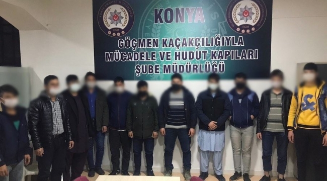 Konya'da 11 kaçak göçmen yakalandı