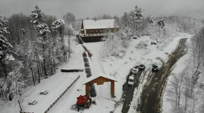 Zonguldak'ın yüksek kesimlerinde kar yağışı etkili oldu