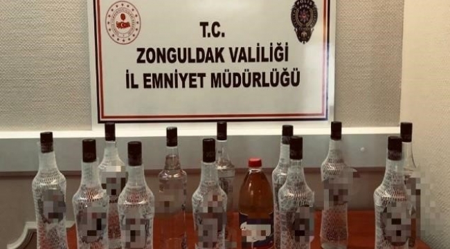 Zonguldak'ta sahte içki ele geçirildi
