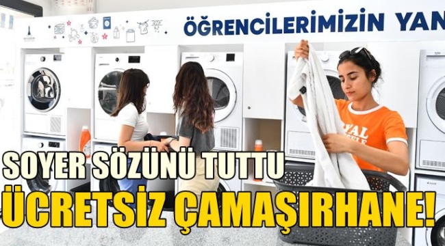İzmir'de öğrenciler artık çamaşırlarını ücretsiz yıkayabilecek
